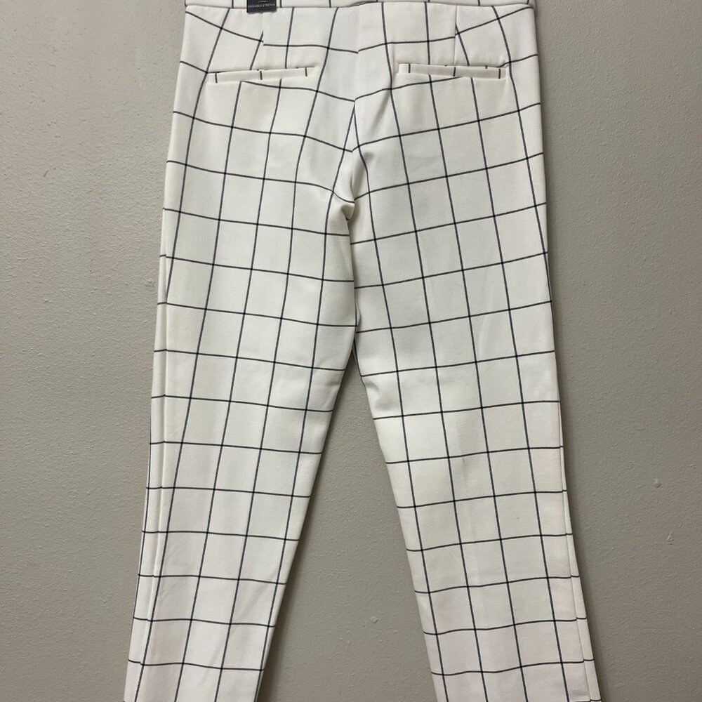 NWT! Amanda & Chelsea White Black Pane Trousers Size 2 - Picture 2 of 3